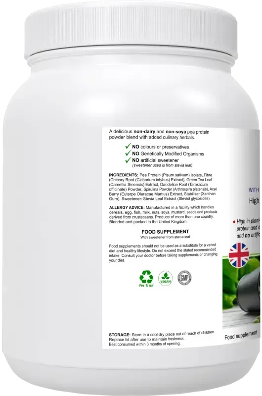 PeaPro Pea Protein Powder with Spirulina | Vegan Protein Shake UK