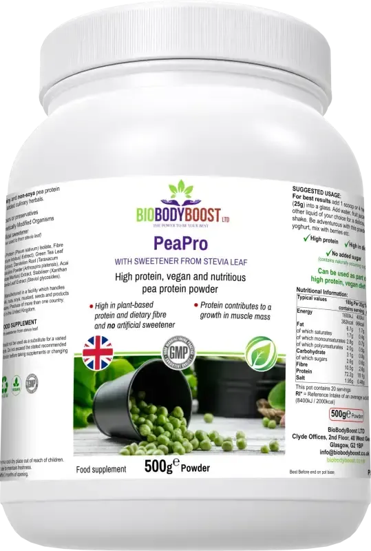PeaPro Pea Protein Powder with Spirulina | Vegan Protein Shake UK
