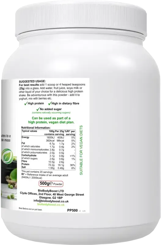 PeaPro Pea Protein Powder with Spirulina | Vegan Protein Shake UK
