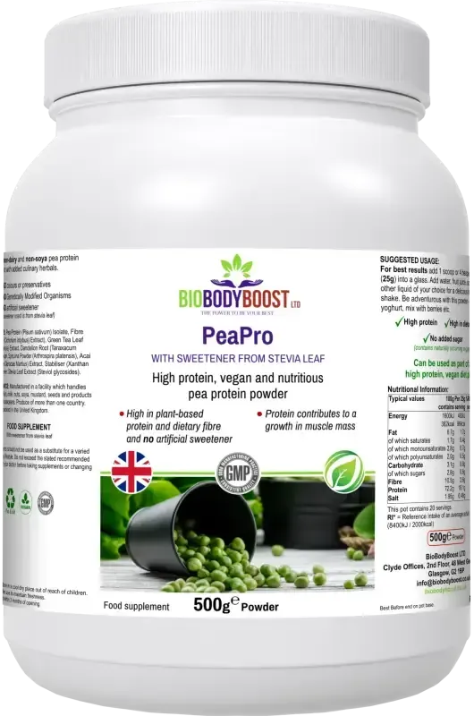 PeaPro Pea Protein Powder with Spirulina | Vegan Protein Shake UK