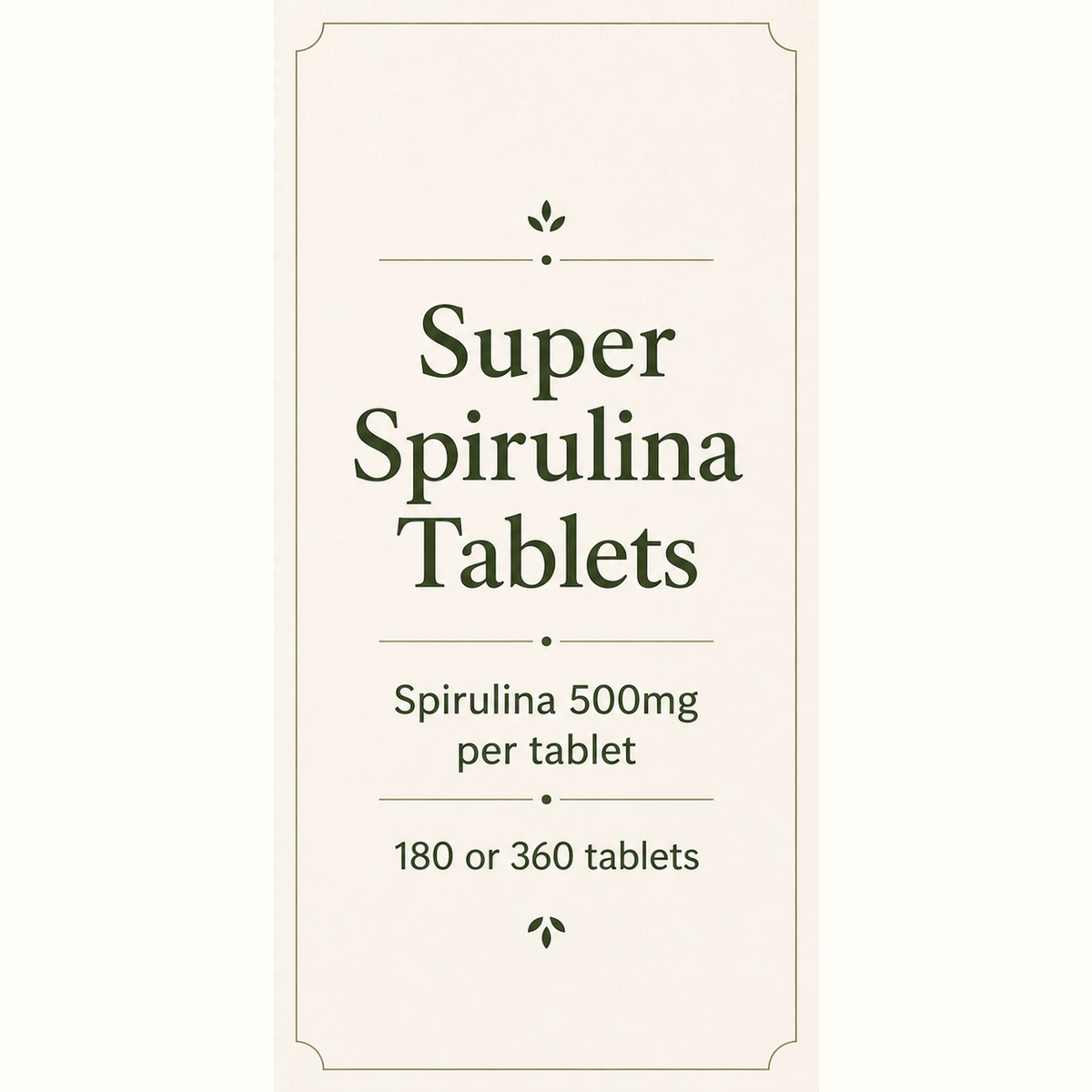 SHS Super Spirulina Tablets