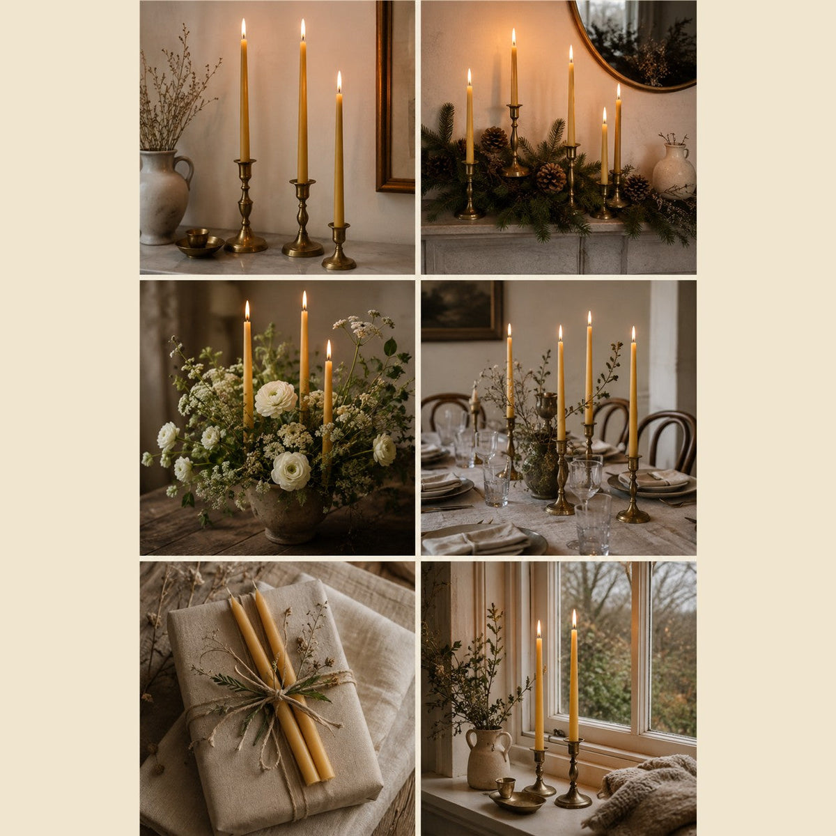 Nutley Hall Beeswax Christmas Candles