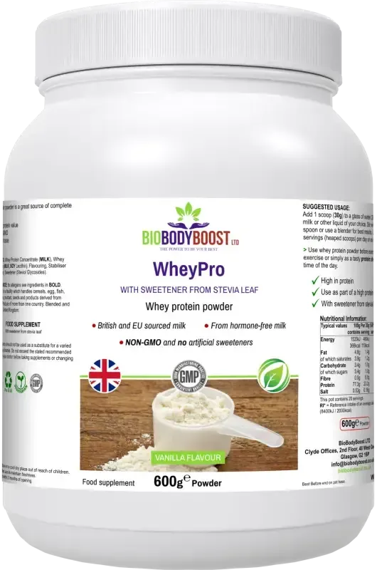 WheyPro Vanilla Whey Protein Powder for Women & Men | Isolate Blend